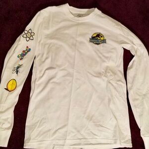 Universal Orlando Jurassic Park Bingo Dino DNA White Long Sleeve T Shirt Size S